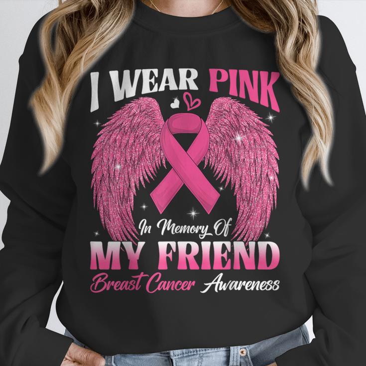 I Wear Pink In Memory Of My Friend Breast Cancer Awareness D Unisex Sweatshirt