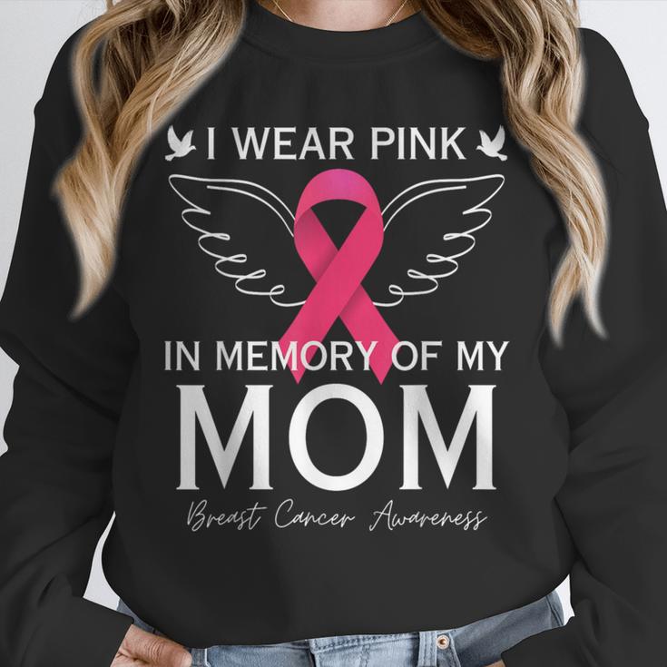 I Wear Pink In Memory Of My Mom Shirt Angel In Heaven Memory Unisex Sweatshirt