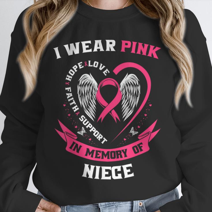 I Wear Pink In Memory Of Niece Breast Cancer Shirts Tshirt Unisex Sweatshirt