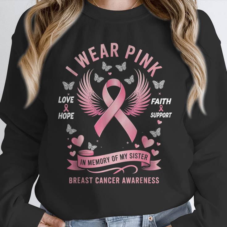 I Wear Pink In Memory Of My Sister Breast Cancer Awareness Unisex Sweatshirt