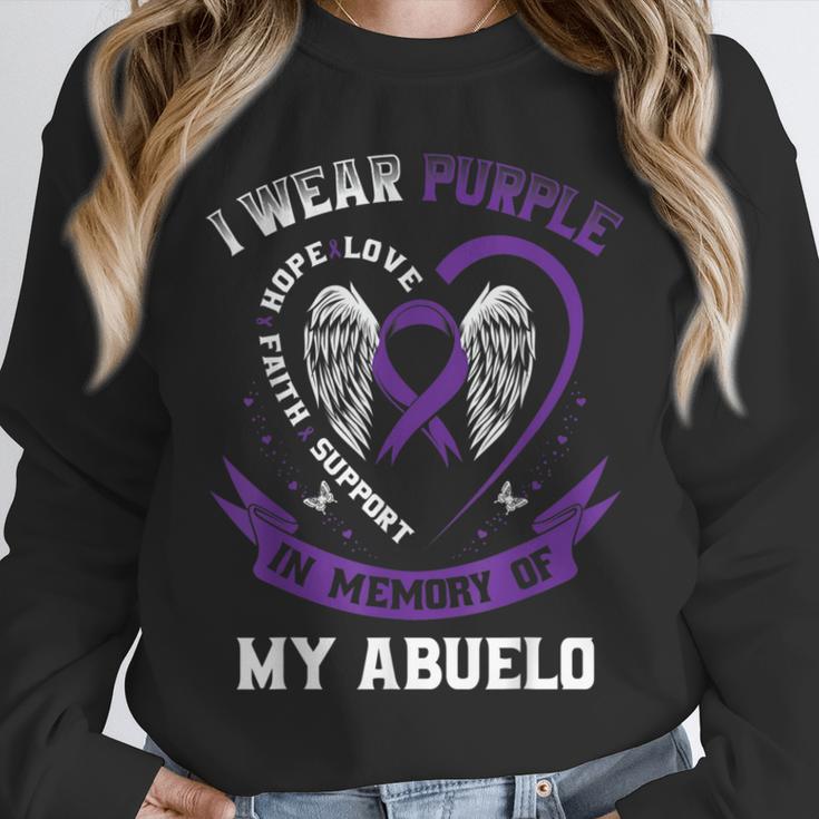 I Wear Purple In Memory Of My Abuelo Alzheimers Awareness Unisex Sweatshirt I Wear Purple In Memory Of My Abuelo Alzheimers Awareness Unisex Sweatshirt