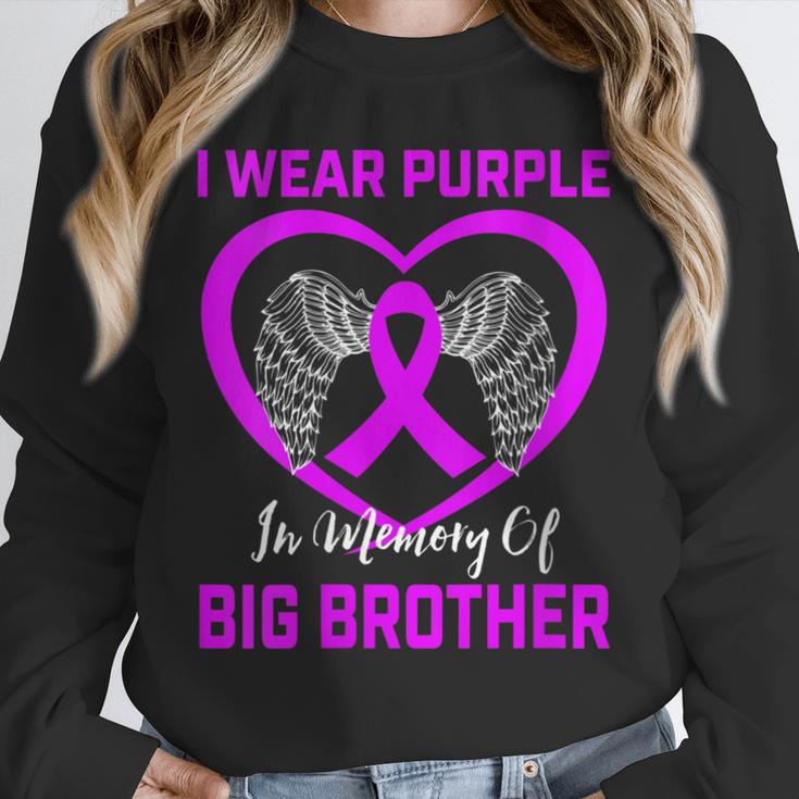I Wear Purple In Memory Of My Big Brother Alzheimers Graphic Unisex Sweatshirt
