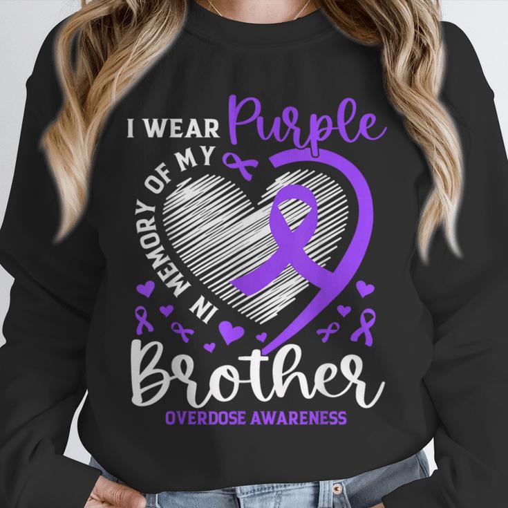 I Wear Purple In Memory Of My Brother Overdose Awareness Unisex Sweatshirt