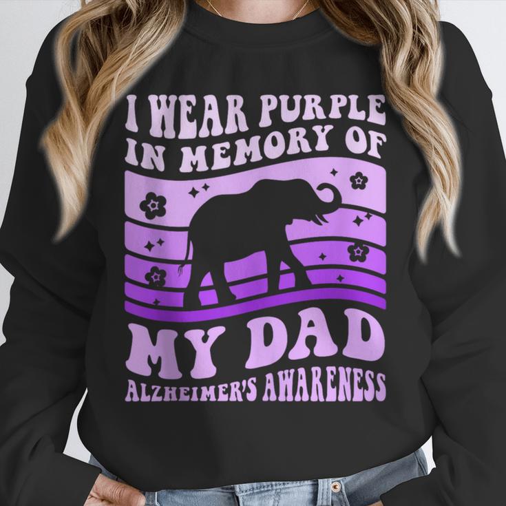 I Wear Purple In Memory Of My Dad Alzheimer's Awareness Day Unisex Sweatshirt
