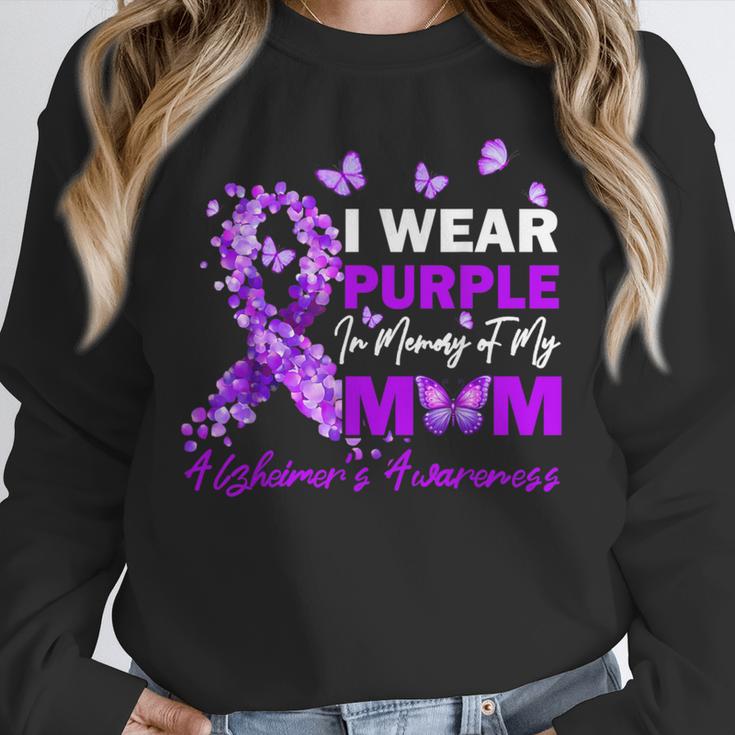 I Wear Purple In Memory Of My Mom Alzheimers Awareness Unisex Sweatshirt