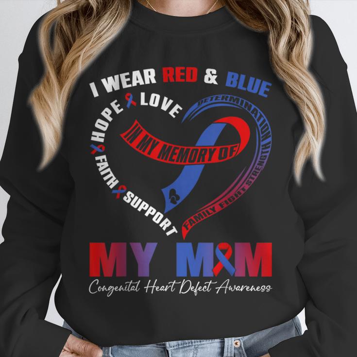 I Wear Red & Blue In My Memory Of My Mom CHD Awareness Month Unisex Sweatshirt