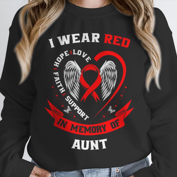 I Wear Red In Memory Of Aunt Heart Disease Awareness Items Unisex Sweatshirt I Wear Red In Memory Of Aunt Heart Disease Awareness Items Unisex Sweatshirt