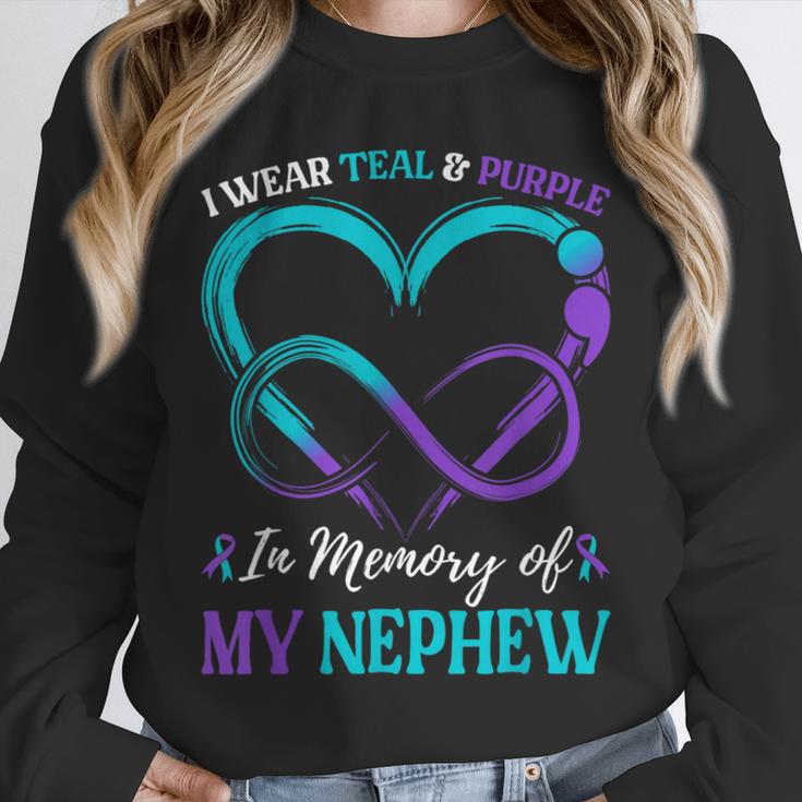 I Wear Teal & Purple In Memory Of My Nephew Unisex Sweatshirt