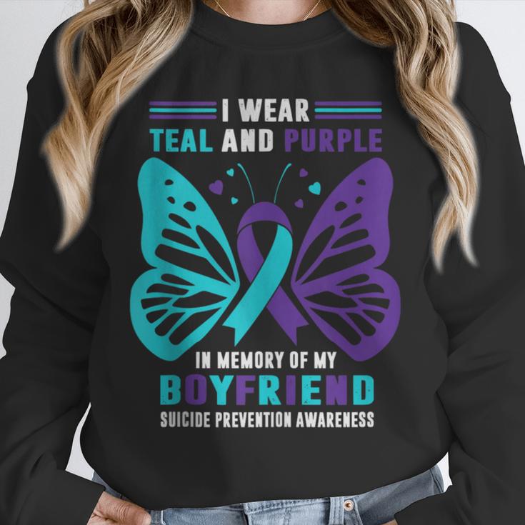 I Wear Teal And Purple In Memory Of My Boyfriend Unisex Sweatshirt I Wear Teal And Purple In Memory Of My Boyfriend Unisex Sweatshirt
