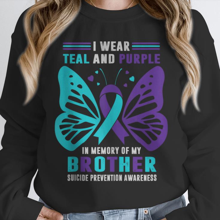 I Wear Teal And Purple In Memory Of My Brother Unisex Sweatshirt