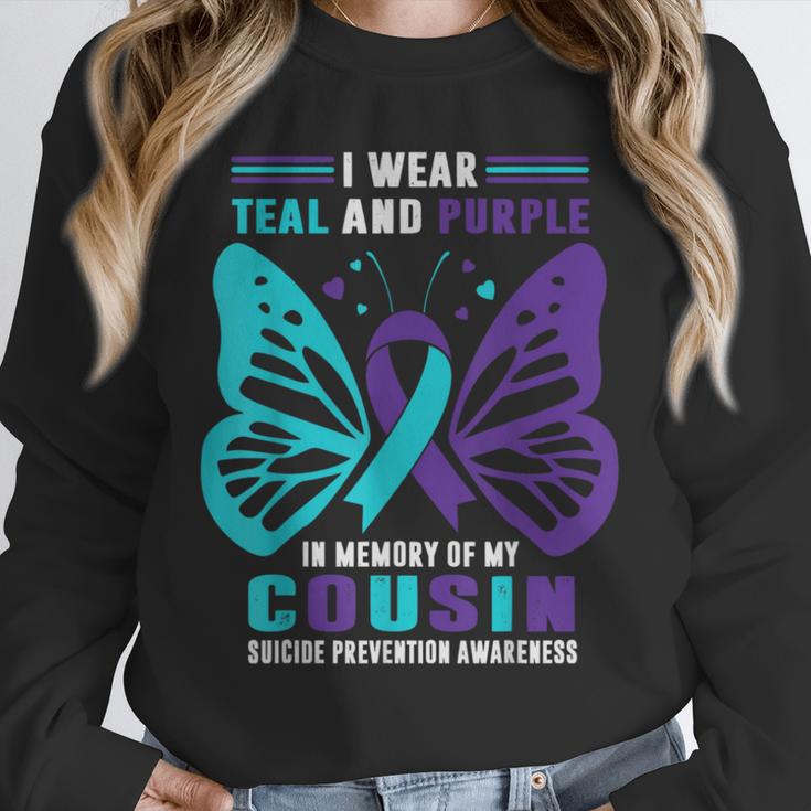 I Wear Teal And Purple In Memory Of My Cousin Unisex Sweatshirt