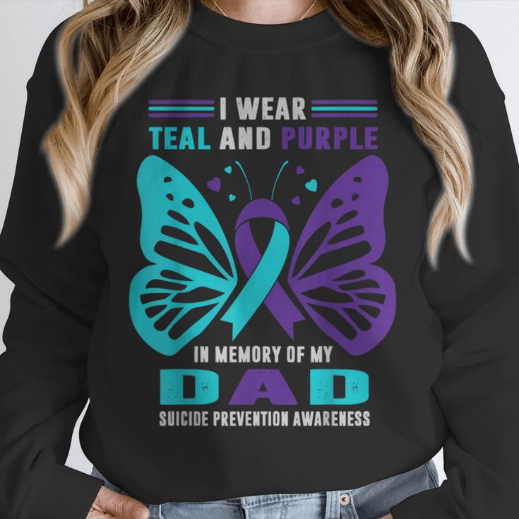 I Wear Teal And Purple In Memory Of My Dad Unisex Sweatshirt