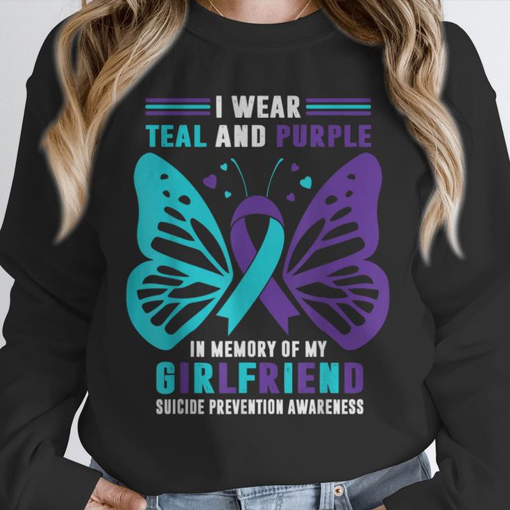 I Wear Teal And Purple In Memory Of My Girlfriend Unisex Sweatshirt I Wear Teal And Purple In Memory Of My Girlfriend Unisex Sweatshirt