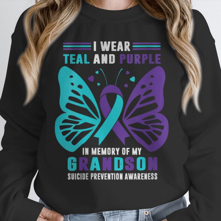 I Wear Teal And Purple In Memory Of My Grandson Unisex Sweatshirt I Wear Teal And Purple In Memory Of My Grandson Unisex Sweatshirt