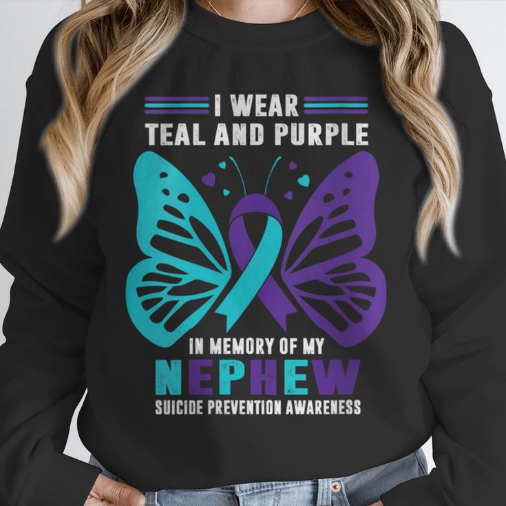 I Wear Teal And Purple In Memory Of My Nephew Unisex Sweatshirt