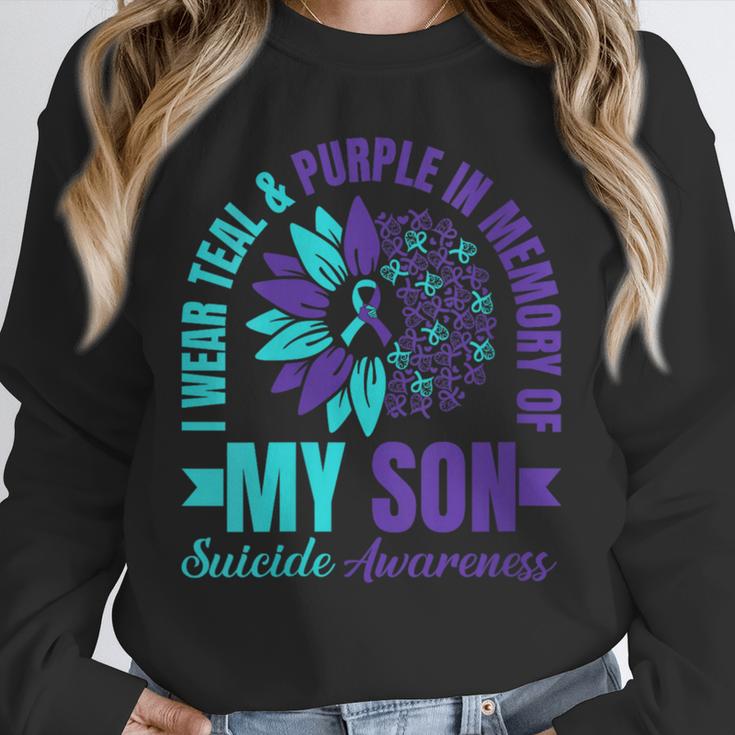 I Wear Teal Purple In Memory Of My Son Suicide Awareness Unisex Sweatshirt