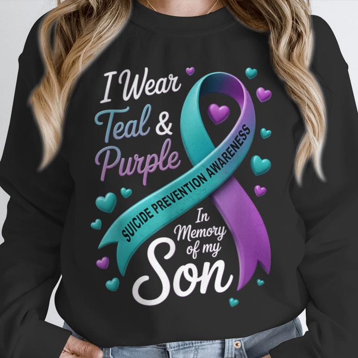I Wear Teal And Purple In Memory My Son Suicide Prevention Unisex Sweatshirt I Wear Teal And Purple In Memory My Son Suicide Prevention Unisex Sweatshirt