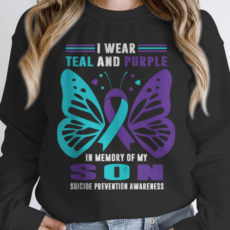 I Wear Teal And Purple In Memory Of My Son Unisex Sweatshirt