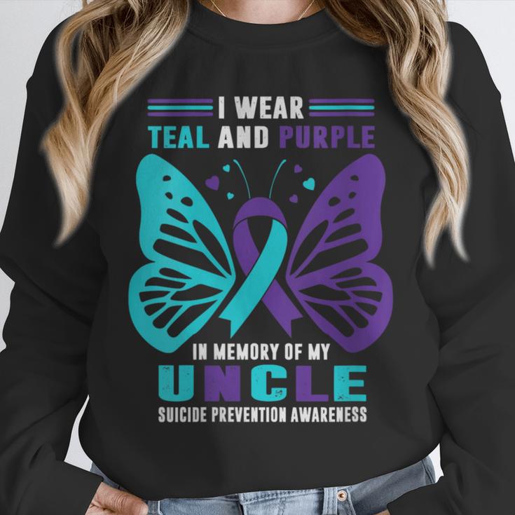 I Wear Teal And Purple In Memory Of My Uncle Unisex Sweatshirt