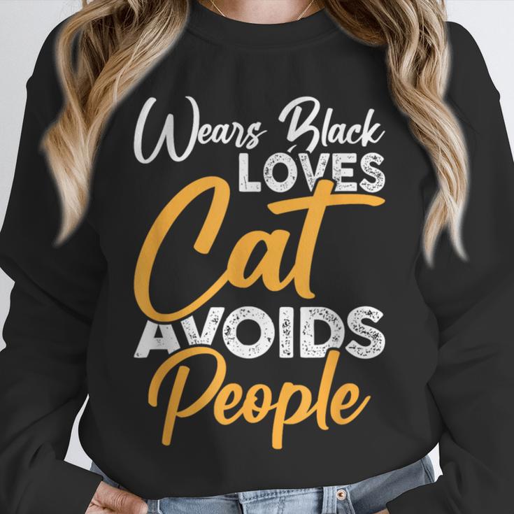 Wears Loves Cats Avoids People I Introvert Unisex Sweatshirt Wears Loves Cats Avoids People I Introvert Unisex Sweatshirt