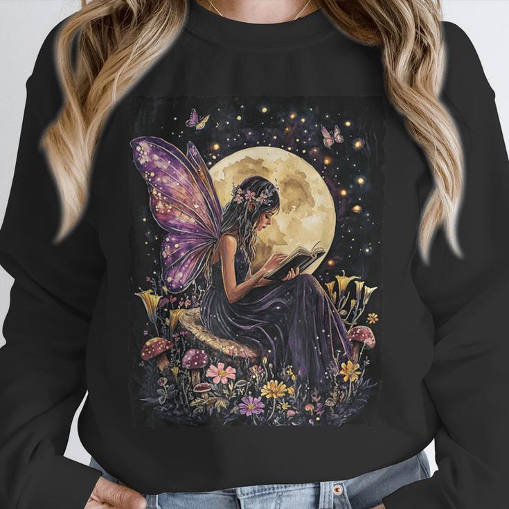 Whimsical Book Fairy Reading Bookish Fairycore Unisex Sweatshirt