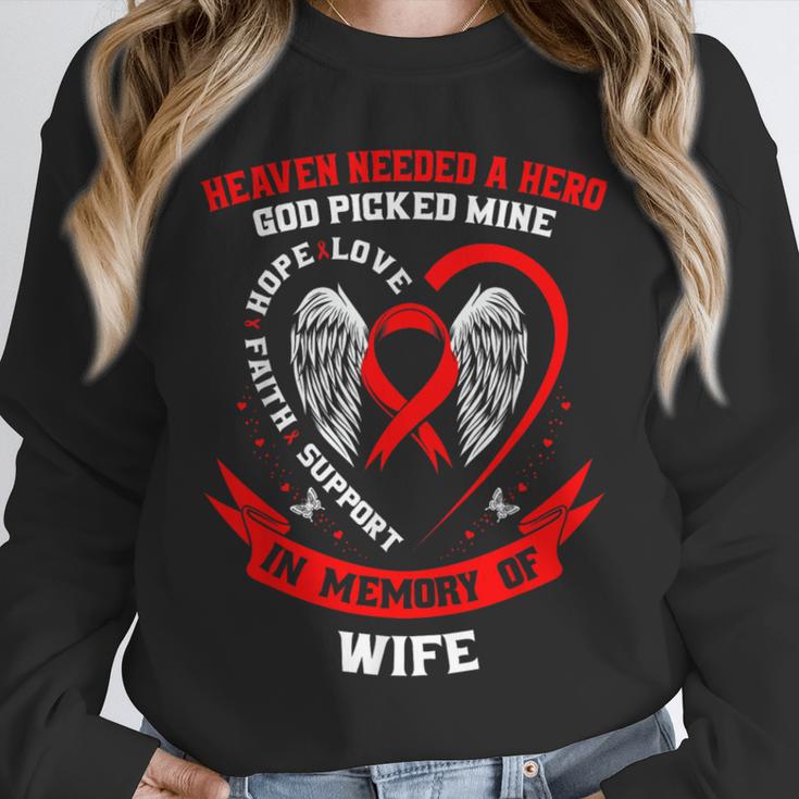 Wife Heart Disease Awareness In Remembrance Memory Of Unisex Sweatshirt Wife Heart Disease Awareness In Remembrance Memory Of Unisex Sweatshirt