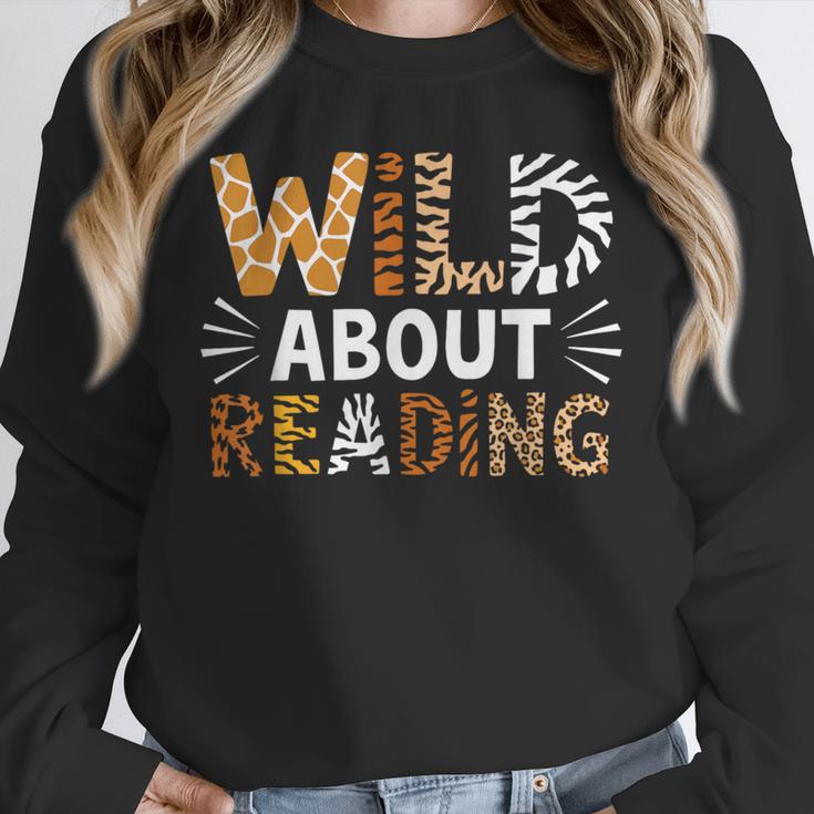 Wild About Reading Animal Bookworm Library Book Lover Reader Unisex Sweatshirt