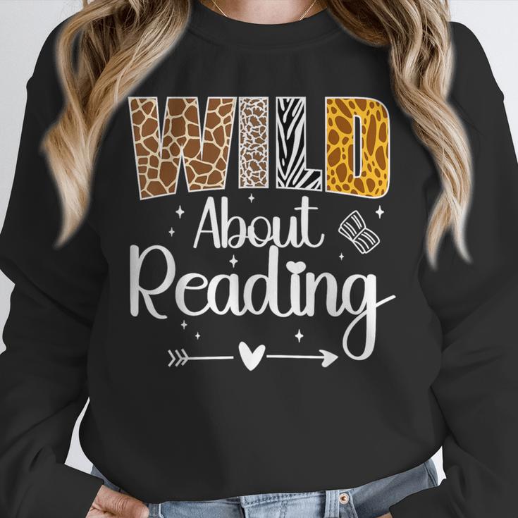 Wild About Reading Book Lover Bookworm Library Day Unisex Sweatshirt