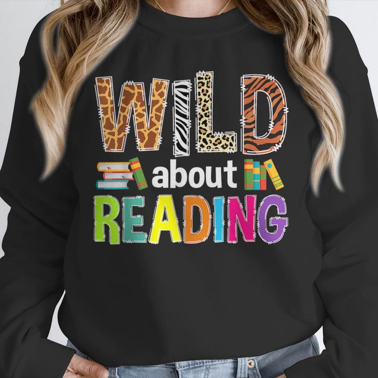 Wild About Reading Library Day Reading Books & Bookworm Unisex Sweatshirt