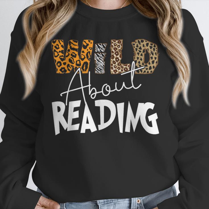 WILD ABOUT READING Reading Books Bookworm Library Day Unisex Sweatshirt