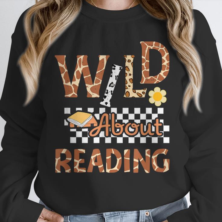 Wild About Reading Teacher Reading Books Back To School Unisex Sweatshirt