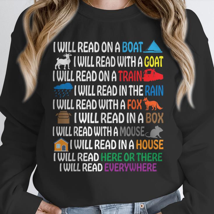 I Will Read Books On A Boat & Everywhere Reading Kids Book Unisex Sweatshirt