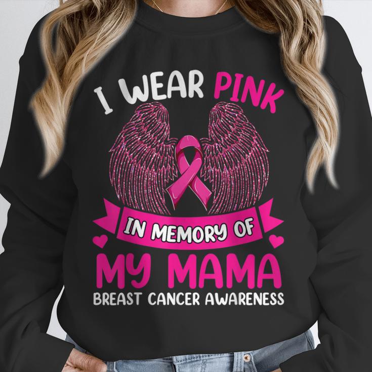 Wings Breast Cancer Shirt I Wear Pink In Memory Of My Mama Unisex Sweatshirt