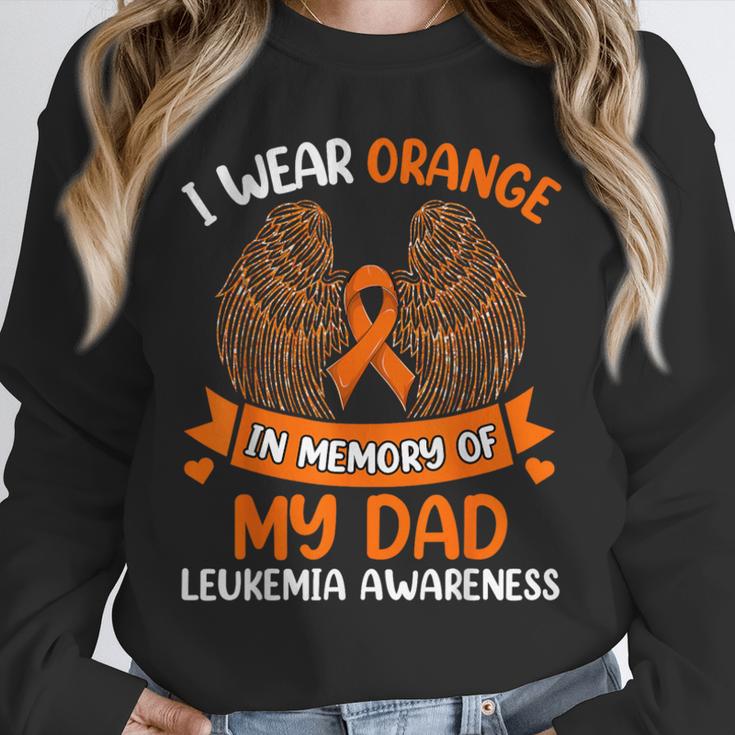 Wings Leukemia Shirt I Wear Orange In Memory Of My Dad Unisex Sweatshirt
