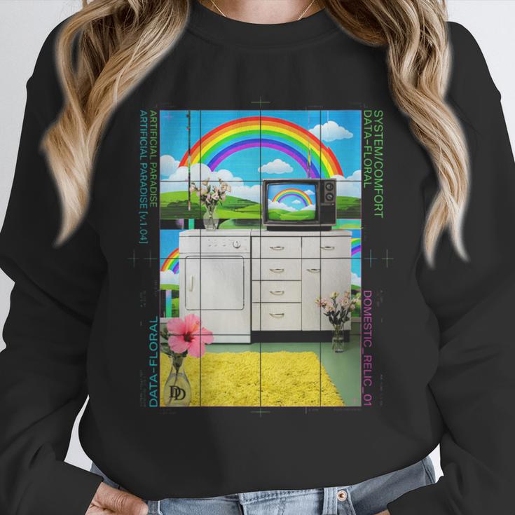 Women's Frutiger Aero Aesthetic Rainbow Glitch Art Unisex Sweatshirt