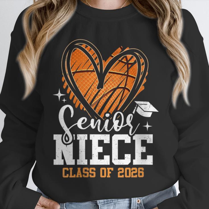 Women's Senior Niece Class Of 2026 Basketball Graduation Heart Unisex Sweatshirt