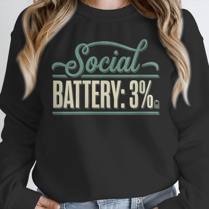 Women's Social Battery 3 Introvert Sarcasm Unisex Sweatshirt