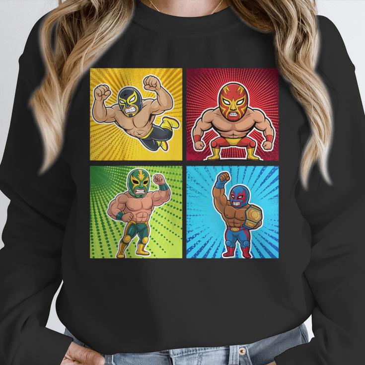 Wrestling Comic Book Wrestler Mexican Lucha Libre Mask Unisex Sweatshirt Wrestling Comic Book Wrestler Mexican Lucha Libre Mask Unisex Sweatshirt
