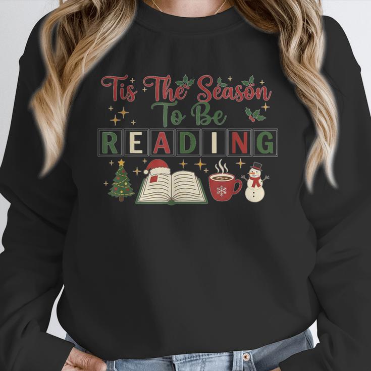 Xmas Books Tis The Season To Be Reading Book Lover Unisex Sweatshirt