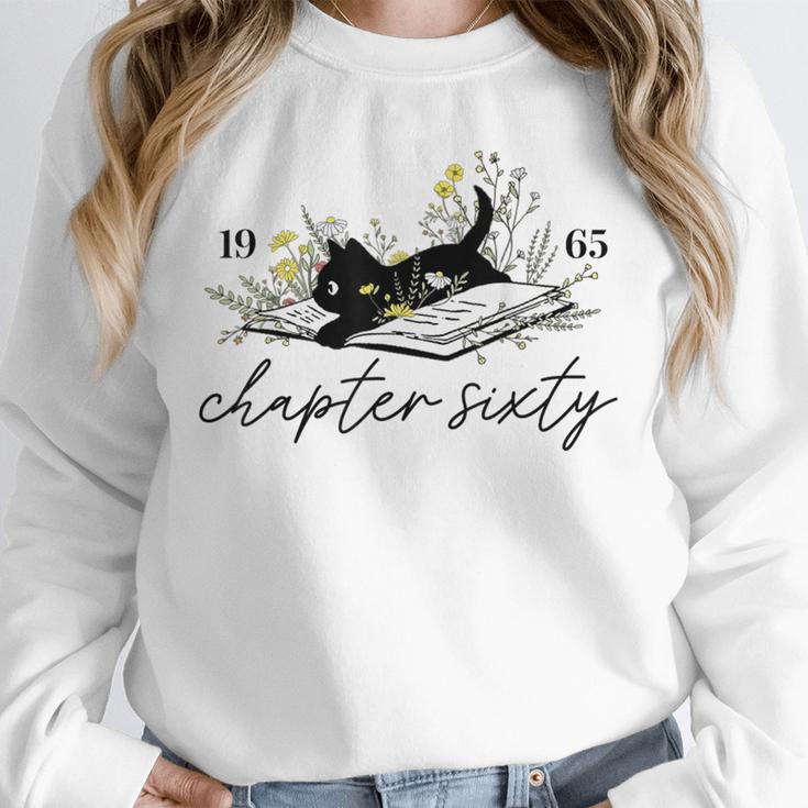 1965 Chapter Sixty Book Cat Lover 60th Birthday For Men Women Unisex Sweatshirt