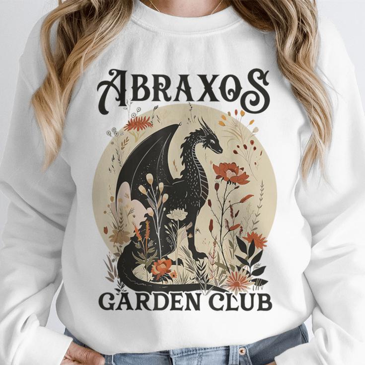Abraxos Flower Garden Club Book Lover Fantasy Dragon Bookish Unisex Sweatshirt