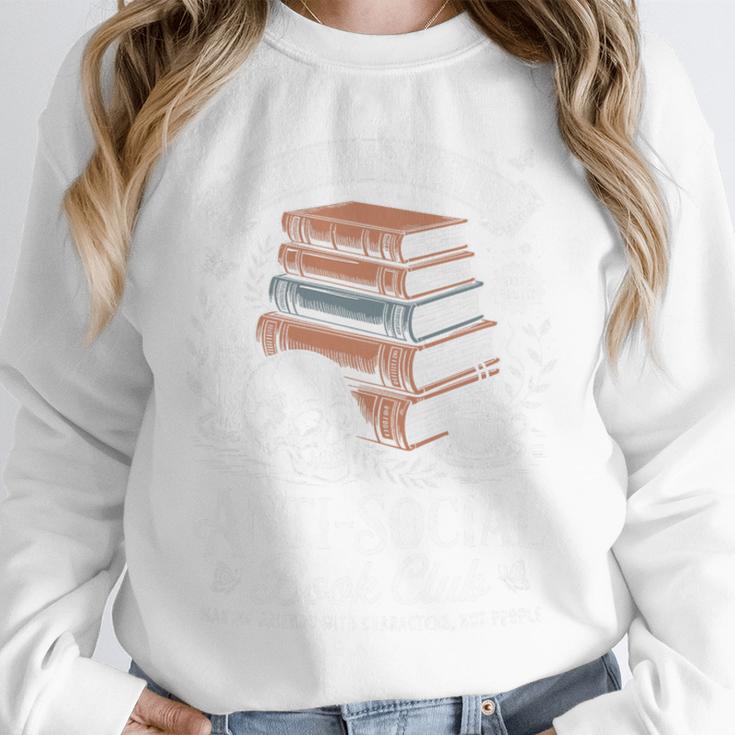 Anti-Social Book Club Reader Books & Coffee Dark Academia Premium Tri-Blend Unisex Sweatshirt