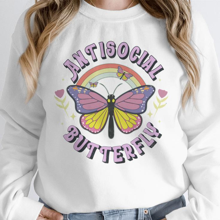 Antisocial Butterfly Groovy t For Introvert Men Women Girls Unisex Sweatshirt Antisocial Butterfly Groovy t For Introvert Men Women Girls Unisex Sweatshirt