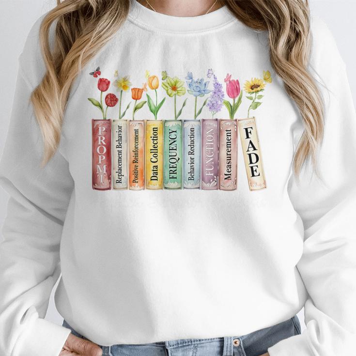 Applied Behavior Analysis Book Wildflower ABA RBT Therapist Premium Tri-Blend Unisex Sweatshirt