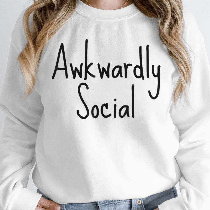 Awkwardly Social Introvert Anxious Socially Awkward Unisex Sweatshirt Awkwardly Social Introvert Anxious Socially Awkward Unisex Sweatshirt