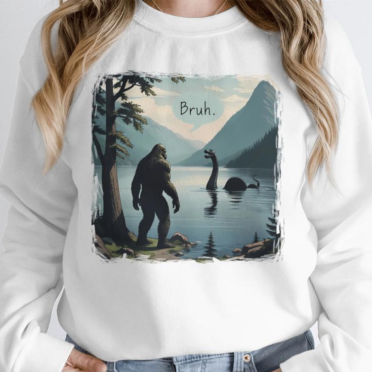 Bigfoot Sasquatch & Loch Ness Monster Introvert Bruh Unisex Sweatshirt Bigfoot Sasquatch & Loch Ness Monster Introvert Bruh Unisex Sweatshirt