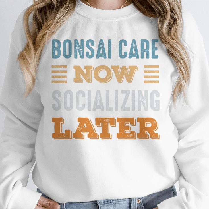 Bonsai Care Now Minimal Socializing Introvert Vintage Unisex Sweatshirt