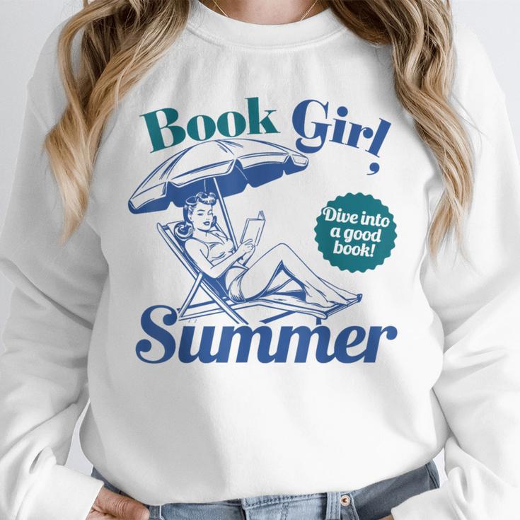 Book Girl Summer Bookish Beach Unisex Sweatshirt