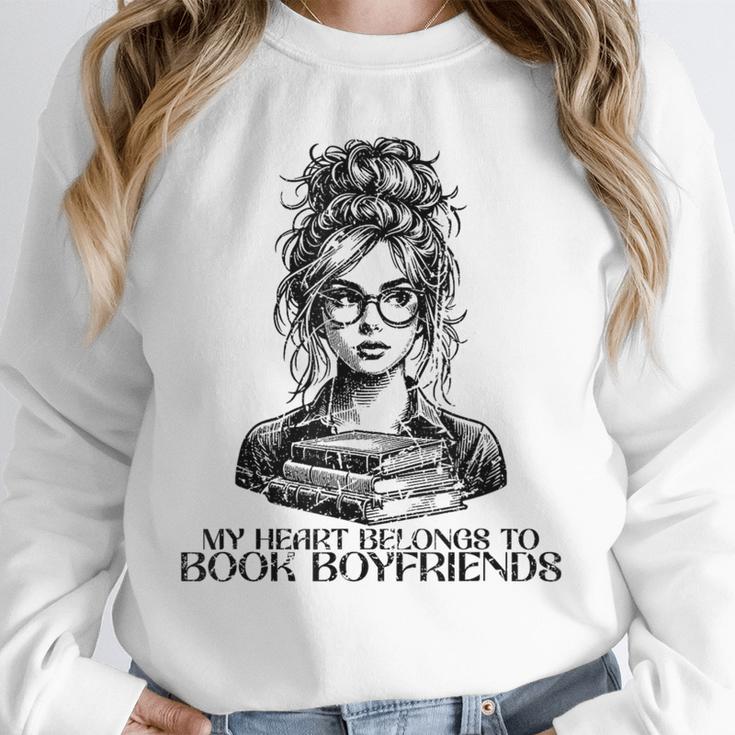 Book Lover Bent Over a Book Unisex Sweatshirt