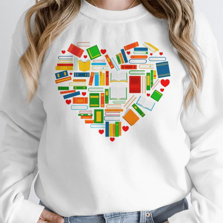 Book Lover Librarian Books Heart Valentine Unisex Sweatshirt